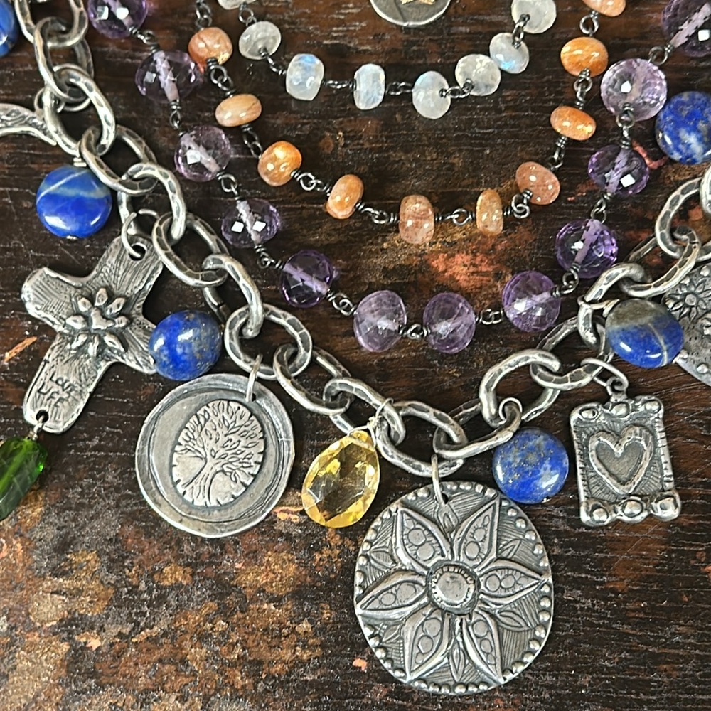 Jes MaHarry “New Day” 5 tier, gem dream, charm rave necklace. New in box. - Picture 8 of 14